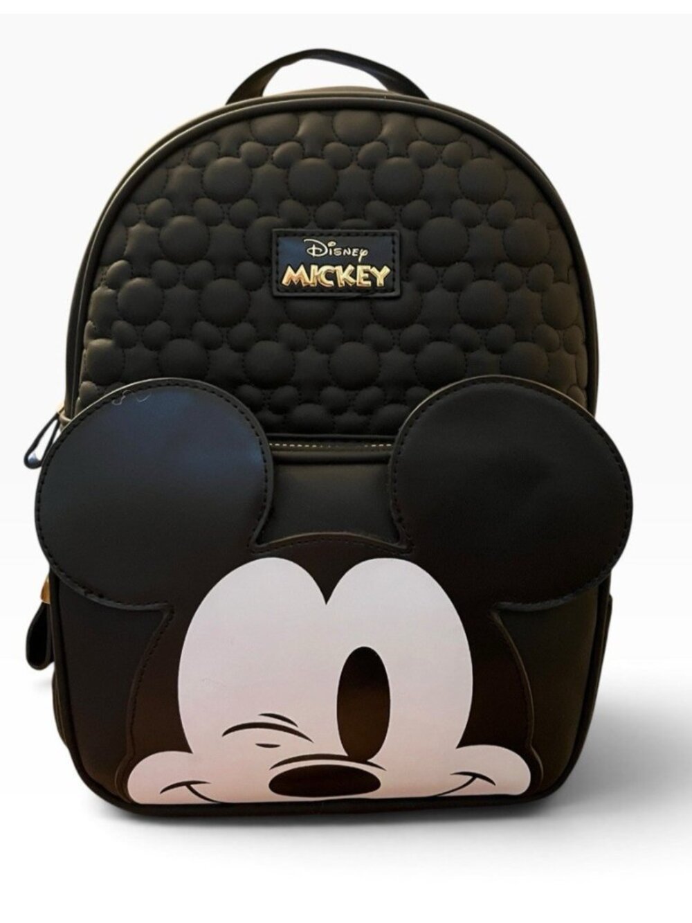 Disney Winking Mickey Mouse Quilted Black & White Backpack Primark NWT